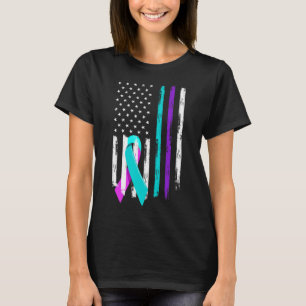 Patriotic Us Flag Support Suicide Prevention Aware T-Shirt