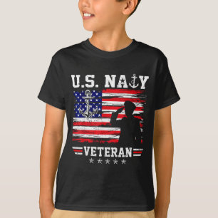 Patriotic us naval veteran flag usa sailor aircraf T-Shirt