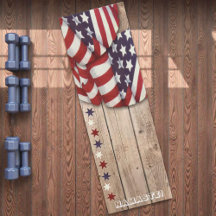 Patriotic US Red White Blue Stars Namaste Custom