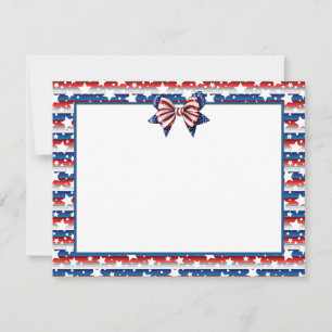 Patriotic US Semiquincentennial Coquette Bow Card