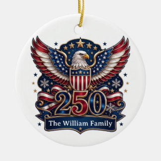 Patriotic USA 250 Eagle Custom Family Ornament