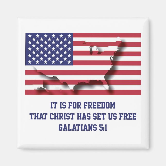 Patriotic USA 4th July Magnet (Front)