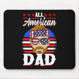 Patriotic Usa 4th Of July All American Dad Mouse Mat