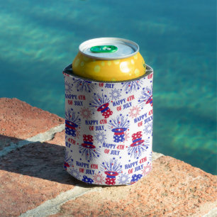 Patriotic USA 4th of July Can Cooler