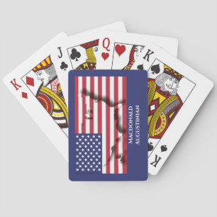 Patriotic USA AMERICA FLAG MAP Personalised Playing Cards