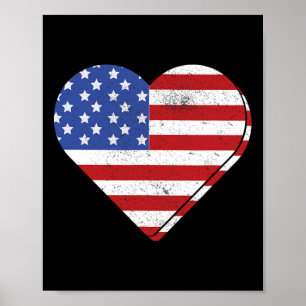 Patriotic Usa American Flag 4th July Independence Poster
