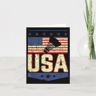 Patriotic Usa American Flag Badminton Player - Bir Card