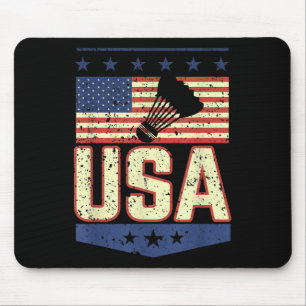 Patriotic Usa American Flag Badminton Player - Bir Mouse Mat