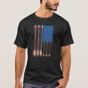 Patriotic Usa American Flag Bow And Arrow Archery T-Shirt