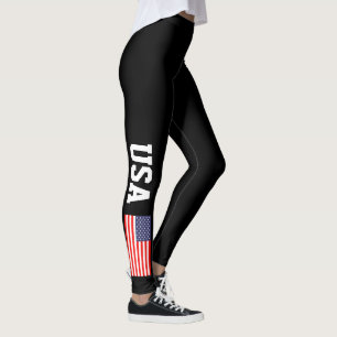 Patriotic USA American flag custom colour leggings