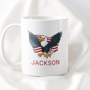 Patriotic USA American Flag Eagle Kids 4th of July Coffee Mug
