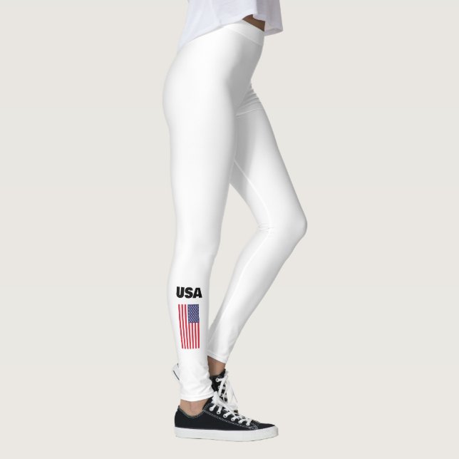 Patriotic USA American flag Leggings (Right)