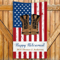 Patriotic USA American Flag Military Retirement 