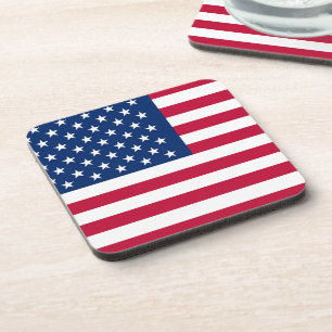 Patriotic USA American Flag Red White and Blue  Coaster