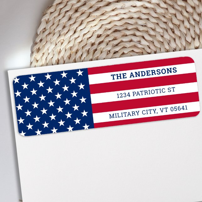 Patriotic USA American Flag Return Address (Creator Uploaded)