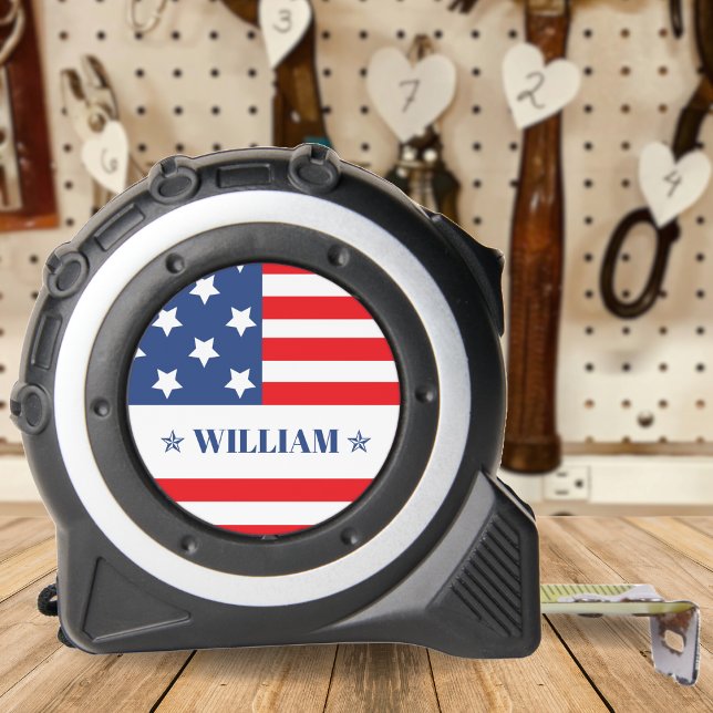 Patriotic USA American Flag Star Name 1 (Patriotic USA American Flag Star Name Tape Measure)