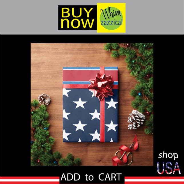 Patriotic USA American Flag Stars and Bars Wrapping Paper (patriot paper)