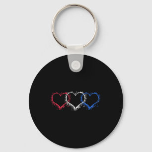 Patriotic Usa American Hearts Armed Forces 4th Of Key Ring