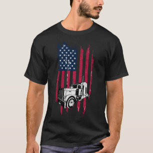 Patriotic USA American Trucker Truck Driver Shirt