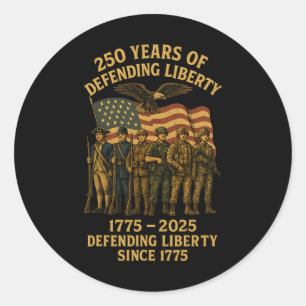 Patriotic Usa Army Us Military Parade 250th Annive Classic Round Sticker