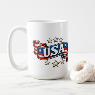 Patriotic USA Banner Coffee Mug