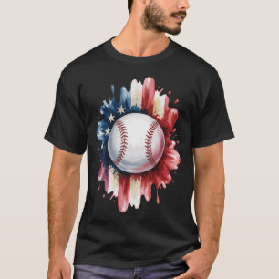 Patriotic USA Baseball American Flag Vintage Sport T-Shirt