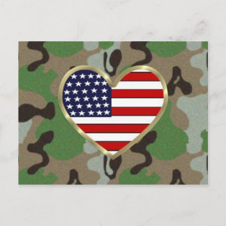 Patriotic USA Camo Postcard