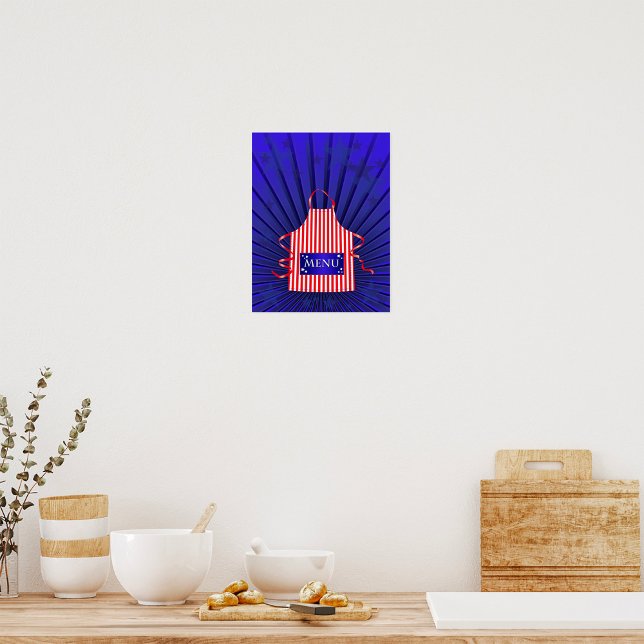 Patriotic USA Chef Red White Blue BBQ Cooking  Poster (Creator Uploaded)