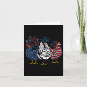 Patriotic Usa Chicken 4th Of July Independence Day Card
