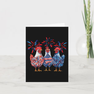 Patriotic Usa Chicken 4th Of July Us Flag Independ Card