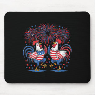 Patriotic Usa Chicken Usa Flag 4th Of July Men Wom Mouse Mat