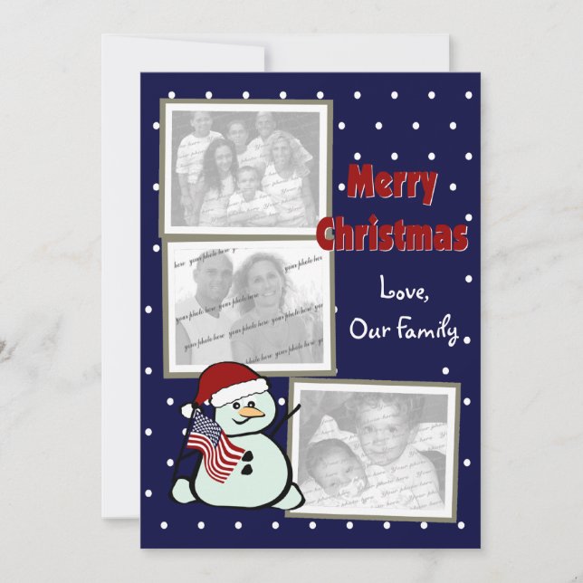 Patriotic USA Christmas Holiday Card (Front)
