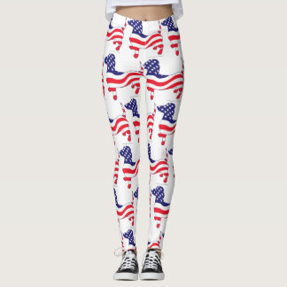 Patriotic USA Dachshund Leggings