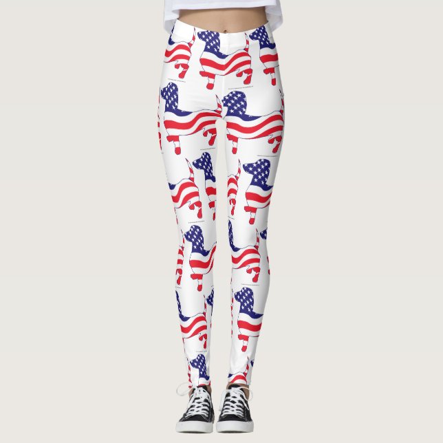 Patriotic USA Dachshund Leggings (Front)
