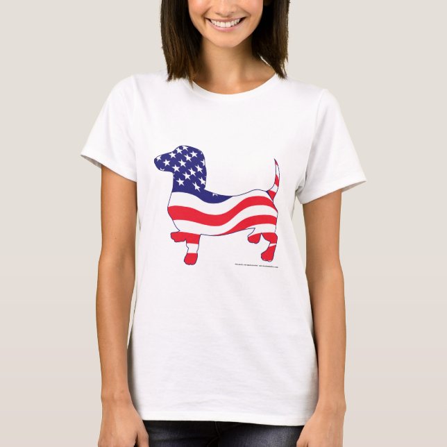 Patriotic USA Dachshund T-Shirt (Front)