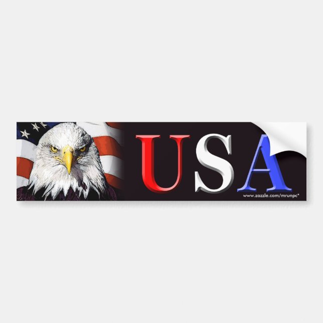 Patriotic “USA Eagle” bumper sticker (Front)