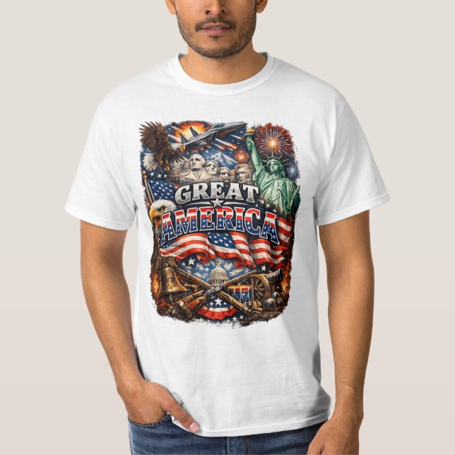 Patriotic USA Eagle Pride T-Shirt for Americans" (Front)