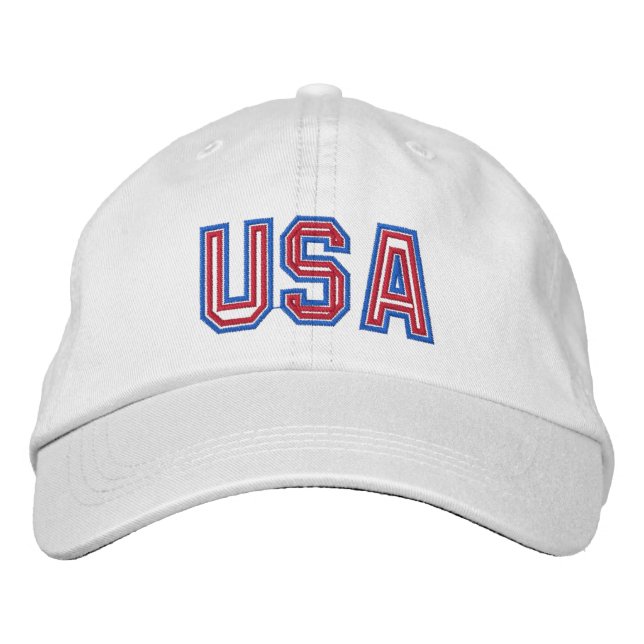 Patriotic USA Embroidered Hat (Front)
