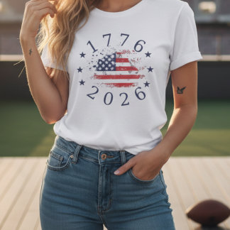 Patriotic USA Flag 1776-2026 America 250th  T-Shirt