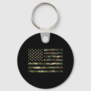 Patriotic Usa Flag 4th Of July Camo American Flag  Key Ring