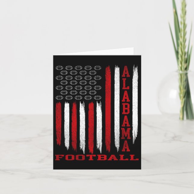 Patriotic Usa Flag Alabama Football Season Party  Card (Front)