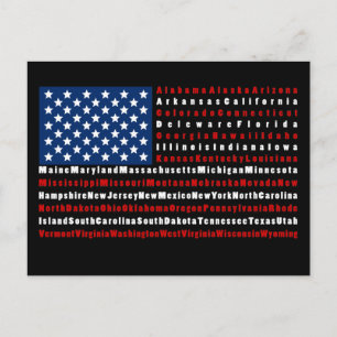 Patriotic USA Flag all 50 States Postcard