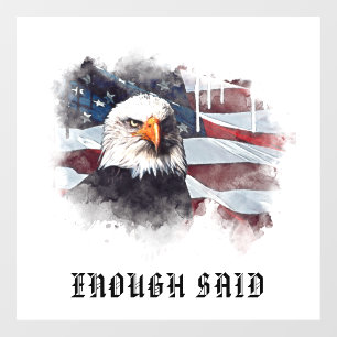 *~* Patriotic USA Flag American Bald EAGLE AP16 Window Cling