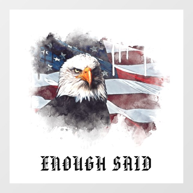 *~* Patriotic  USA Flag American Bald EAGLE AP16 Window Cling (Sheet)