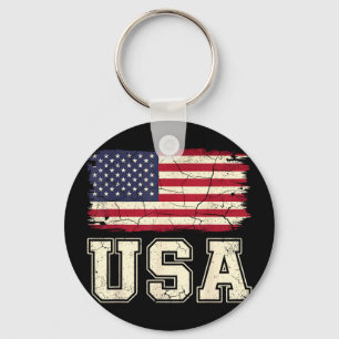 Patriotic usa flag american flag usa 4th of july P Key Ring