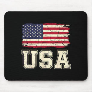Patriotic usa flag american flag usa 4th of july P Mouse Mat