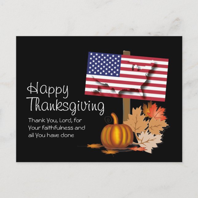 Patriotic USA Flag | AMERICAN THANKSGIVING Postcard (Front)