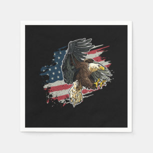Patriotic USA Flag Bald Eagle Napkin
