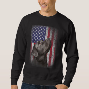 Patriotic USA Flag Black Labrador for Lab Owners Sweatshirt