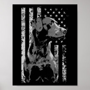 Patriotic Usa Flag Black Labrador Gift For Lab Own Poster